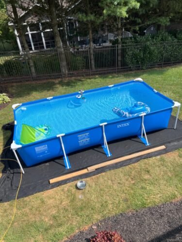 Intex 9.8ft x 6.6ft x 29.5in (300cm x 201cm x 75cm) Rectangular Above Ground Pool with Metal Frame & Flow Control Valve – Easy Setup Family Backyard Pool – 4,500L Capacity – Blue photo review