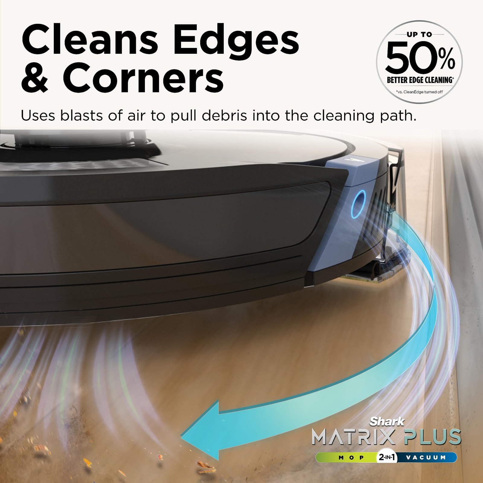 Shark Matrix Plus 2-in-1 Robot Vacuum & Mop with Sonic Mopping, Matrix Clean Navigation, Self-Empty HEPA Base, Precision Mapping, CleanEdge Technology, Pet Hair Removal, WiFi/App Control, RV2610WA - Image 7