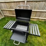 CosmoGrill Outdoor XL Charcoal Smoker BBQ Grill – Adjustable Charcoal Pan, Built-in Thermometer, 2 Side Tables, Chimney & Wheels – Portable Garden Barbecue Smoker photo review