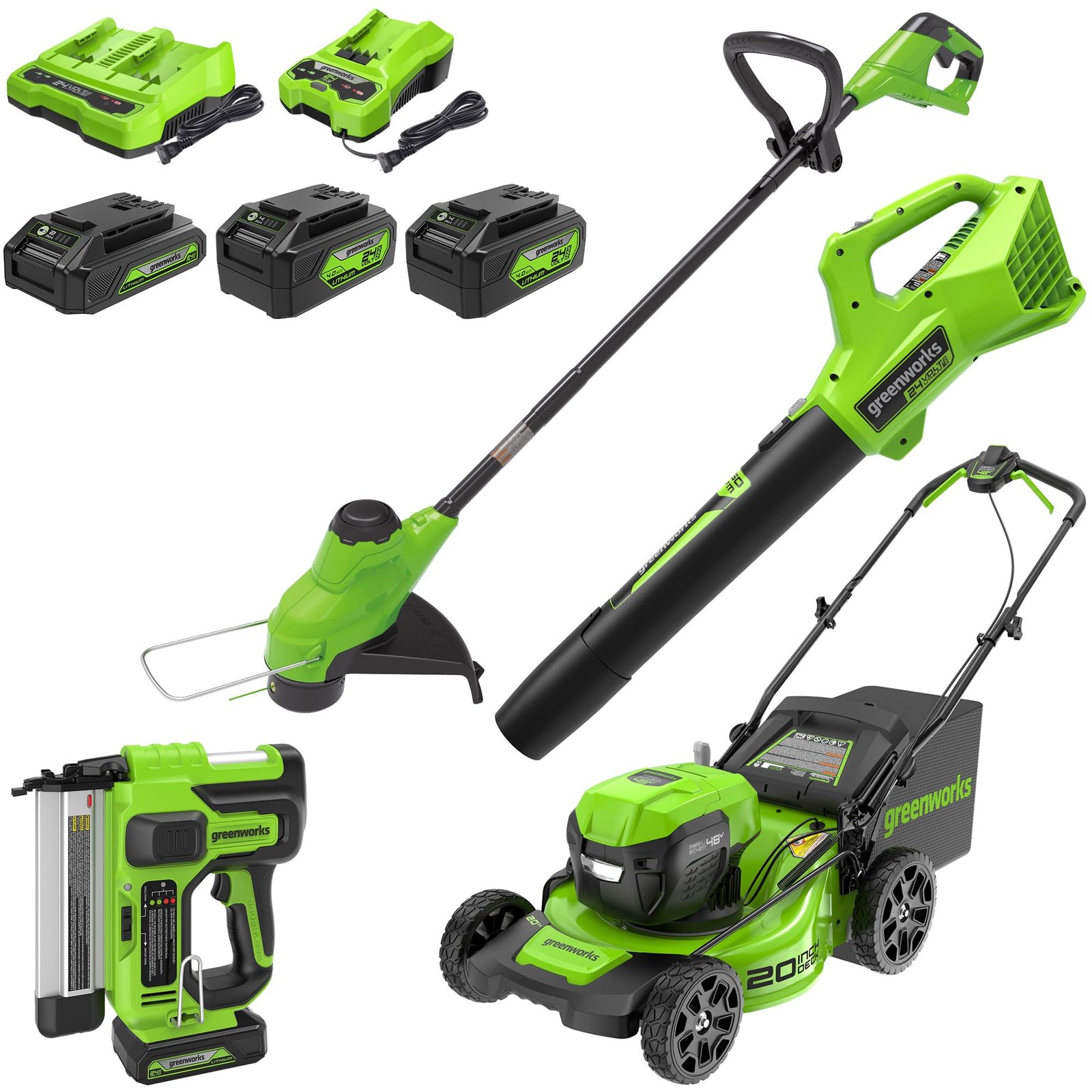 Greenworks 48V Brushless Cordless Push Lawn Mower – 17″ (43 cm) Deck, Dual 4.0 Ah Batteries & Rapid Charger, 45 Min Runtime - Image 2