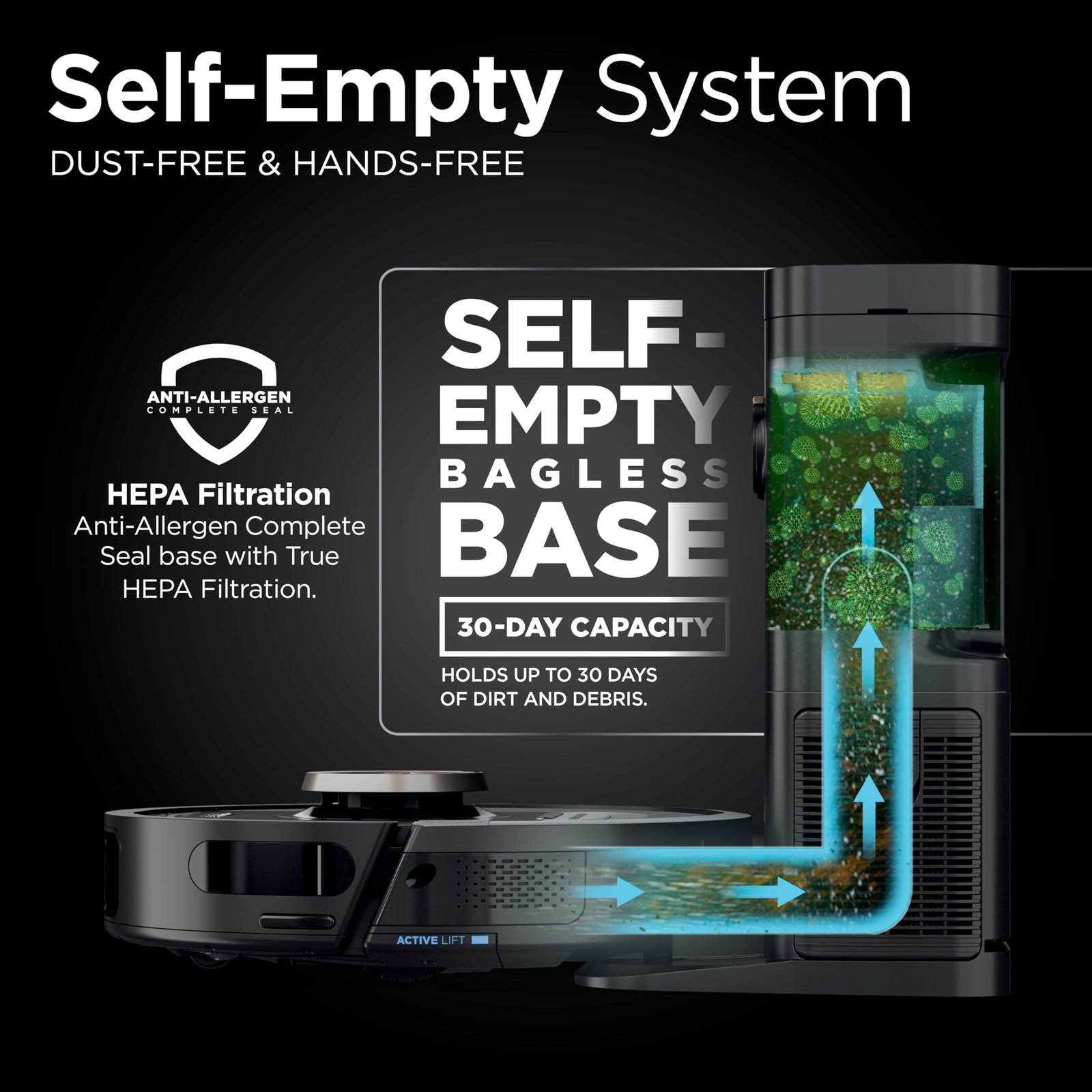 Shark AV2501AE AI Ultra Robot Vacuum with XL HEPA Self-Empty Base – 60-Day Capacity, Smart Mapping, LIDAR Navigation, Alexa Control, Perfect for Pet Hair, Carpet & Hard Floor, Bagless, Black - Image 19