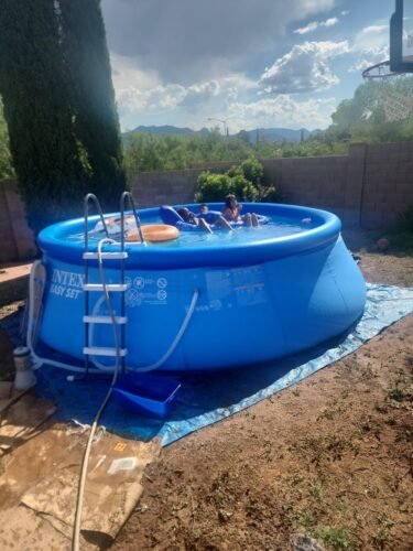 Intex 28167EH Easy Set Inflatable Pool Set – 15ft (4.57m) x 48in (122cm) Round Above Ground Pool with 1,000 GPH Pump, Ladder, Cover & Ground Cloth – 3,736 Gallon (14,141L) Capacity – 3-Ply PVC photo review