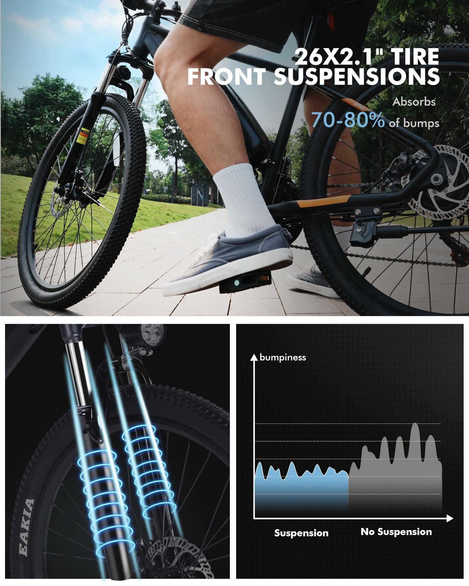 Racer Electric Bike for Adults - 21-Speed Mountain Lightweight Ebike with Peak 750W 22MPH Brushless Motor, 375Wh Removable Battery, 26X2.1 Tire Step Over E-MTB, Up to 40 Miles - Image 31