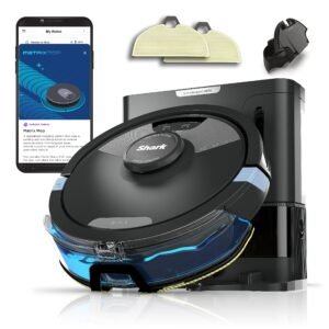Shark Matrix Plus 2-in-1 Robot Vacuum & Mop with Sonic Mopping, Matrix Clean Navigation, Self-Empty HEPA Base, Precision Mapping, CleanEdge Technology, Pet Hair Removal, WiFi/App Control, RV2610WA