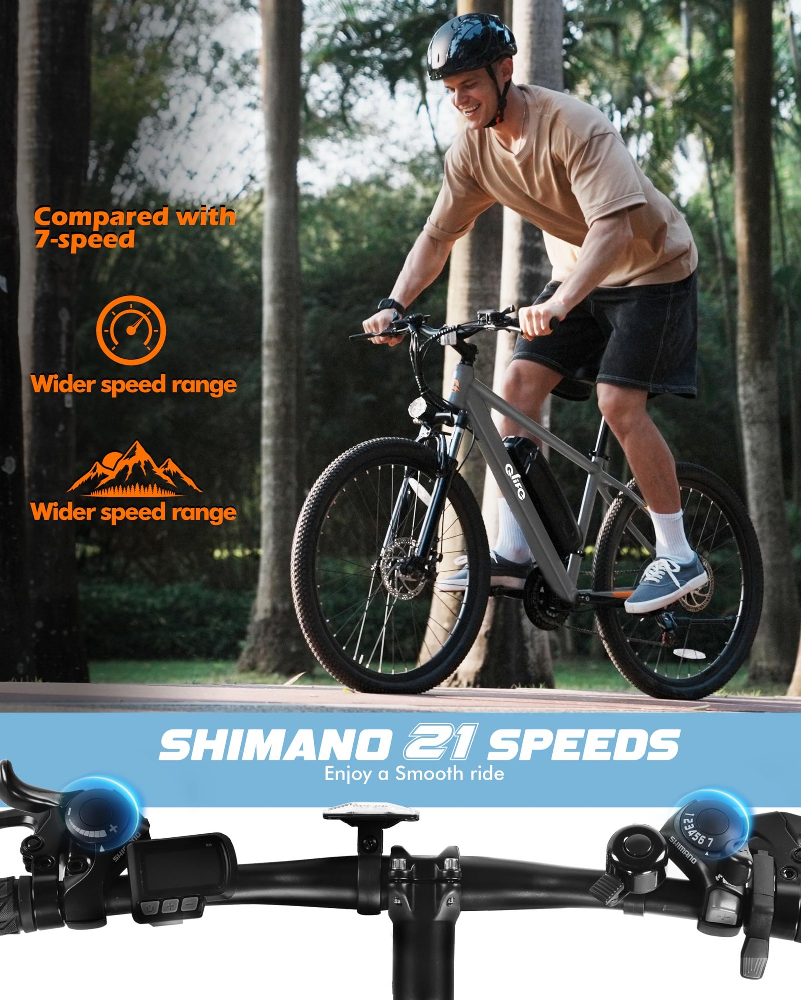 Racer Electric Bike for Adults - 21-Speed Mountain Lightweight Ebike with Peak 750W 22MPH Brushless Motor, 375Wh Removable Battery, 26X2.1 Tire Step Over E-MTB, Up to 40 Miles - Image 60