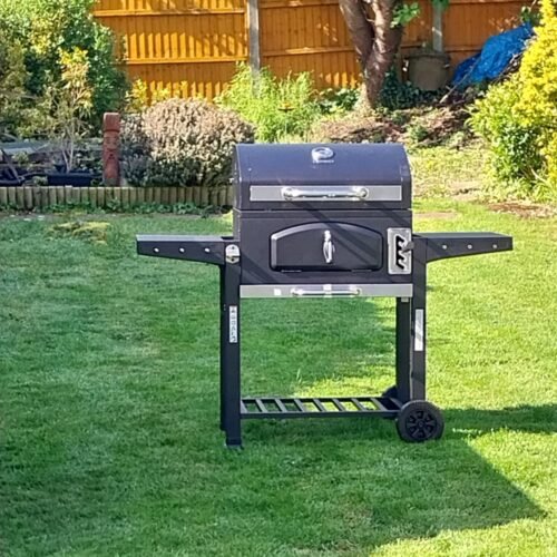 VonHaus XL Charcoal BBQ Grill & Smoker – Portable Barbecue with Warming Rack, Side Shelves, Wheels, Temperature Gauge – Outdoor Cooking for Meat, Fish & Veg photo review