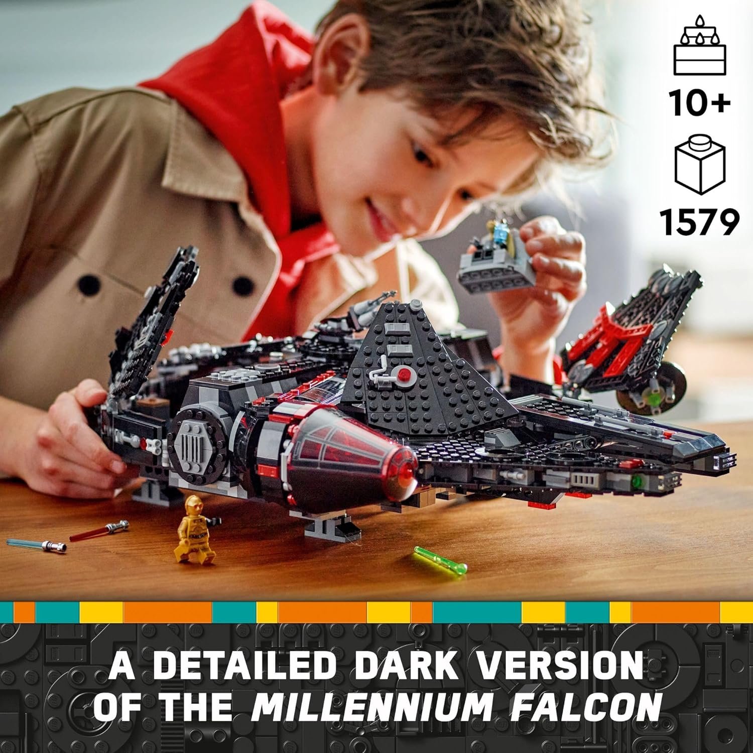LEGO Star Wars The Dark Falcon 75389 Buildable Starship Set, Millennium Falcon Alternative with 6 Unique Minifigures, Collectible Toy Gift for Kids Aged 10+ and Star Wars Fans - Image 2
