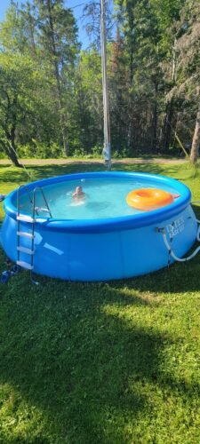 Intex 28167EH Easy Set Inflatable Pool Set – 15ft (4.57m) x 48in (122cm) Round Above Ground Pool with 1,000 GPH Pump, Ladder, Cover & Ground Cloth – 3,736 Gallon (14,141L) Capacity – 3-Ply PVC photo review