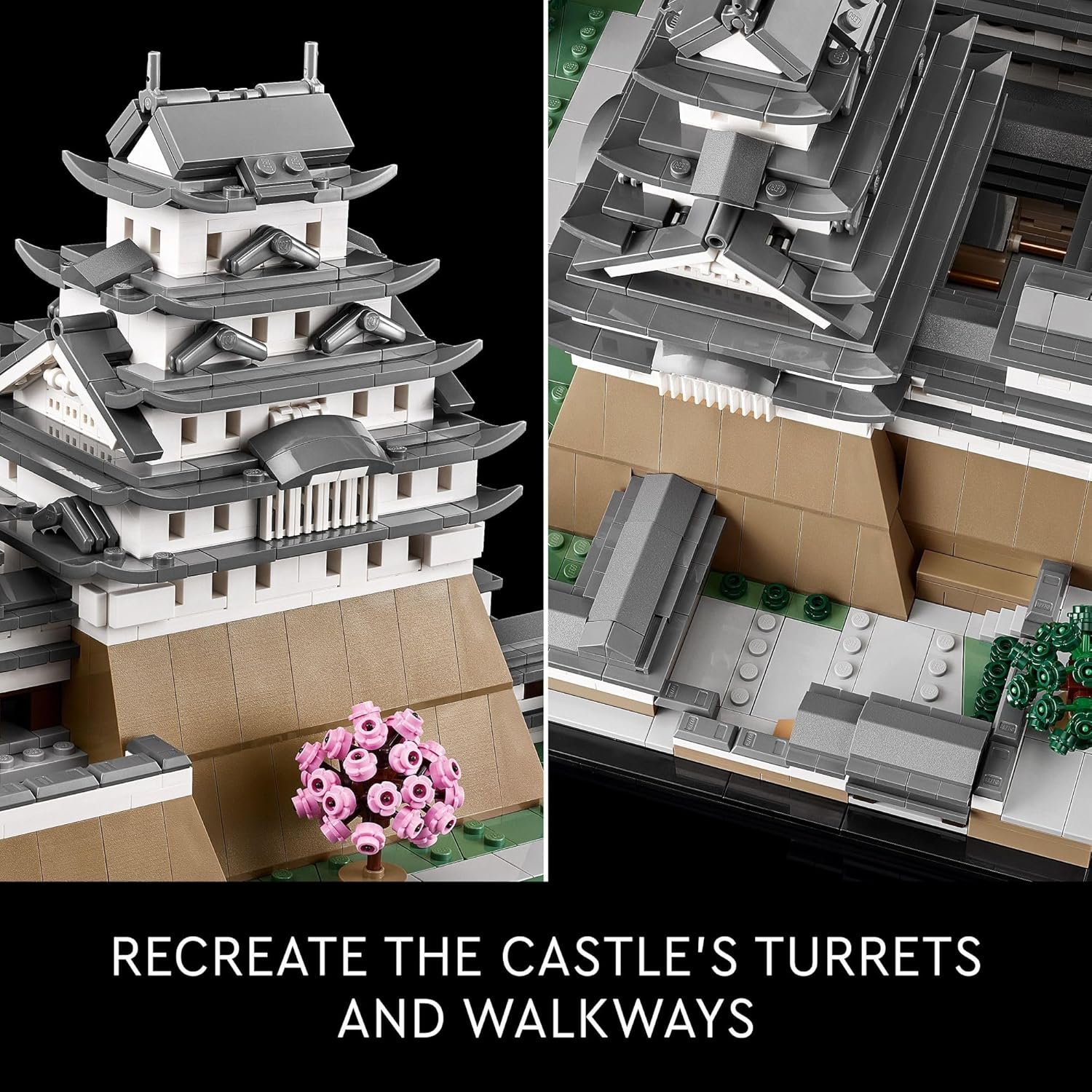 LEGO Architecture Himeji Castle 21060 – Collectible Japanese Landmark Model for Adults, Build & Display Set with Cherry Blossom Trees, Gift for History and Travel Lovers - Image 3
