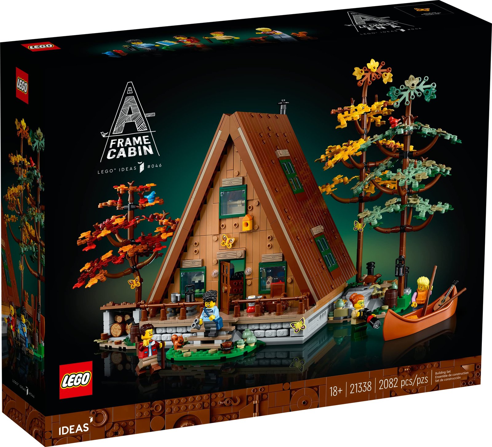 LEGO Ideas A-Frame Cabin 21338 – Collectible Display Set for Adults, Nature-Inspired Model with Minifigures and Animal Figures, Architecture Gift Idea - Image 8