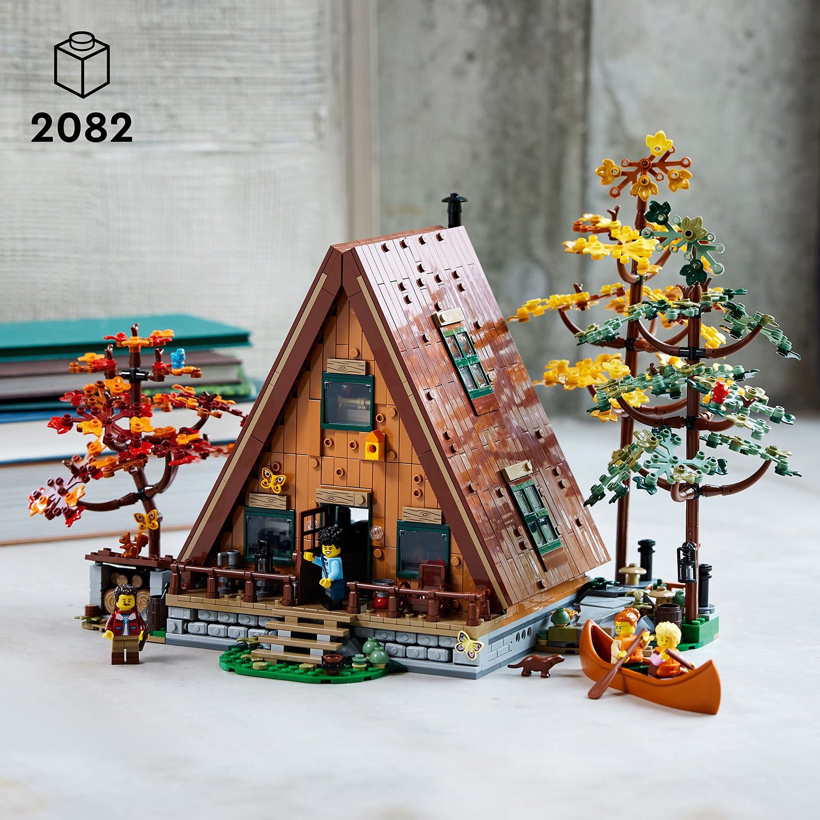 LEGO Ideas A-Frame Cabin 21338 – Collectible Display Set for Adults, Nature-Inspired Model with Minifigures and Animal Figures, Architecture Gift Idea - Image 3