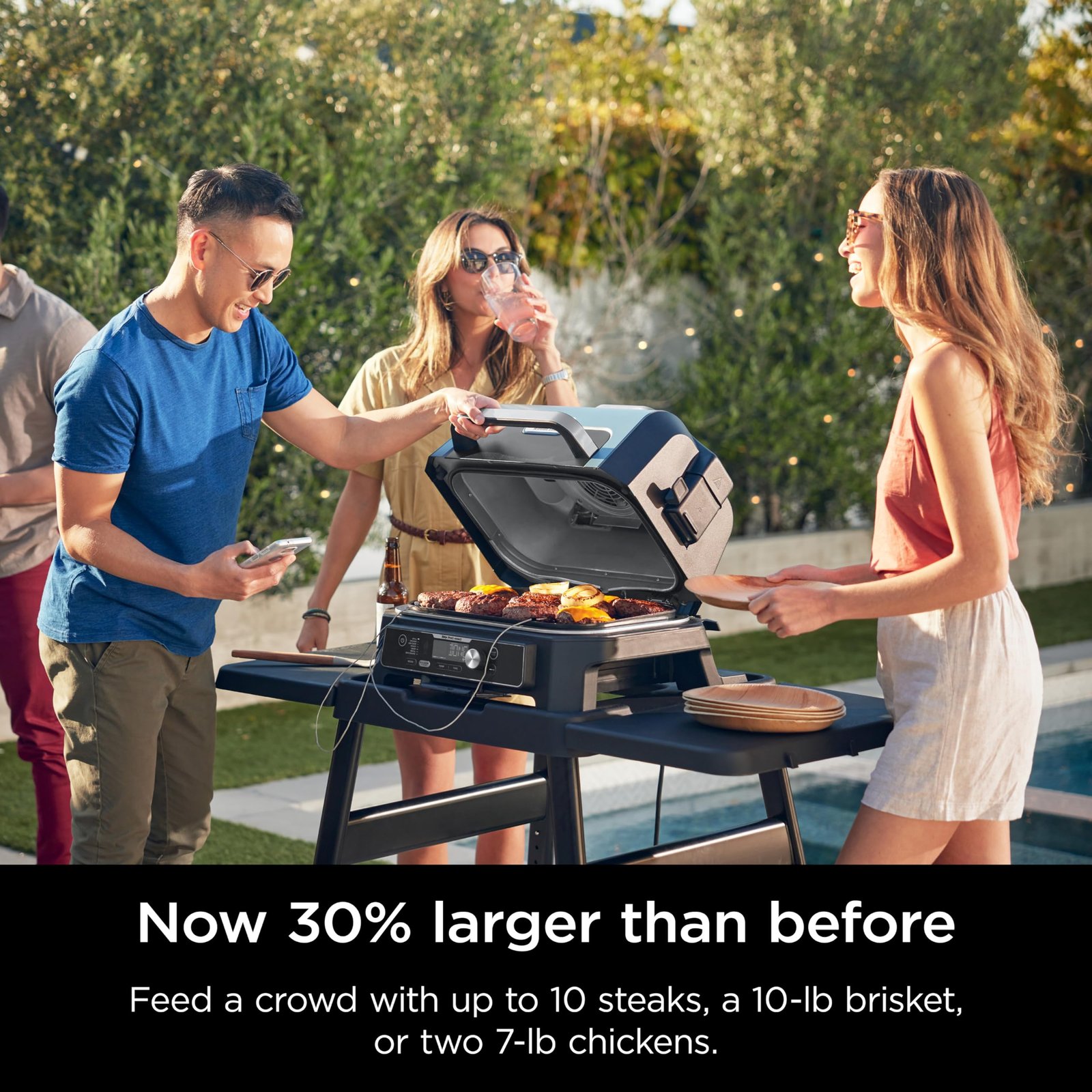 Ninja Woodfire Pro XL OG850 Electric Outdoor Grill and Smoker – 4-in-1 Portable BBQ with Built-In Thermometer, Air Fry, Bake, and Real Woodfire Flavor – Stainless Steel, 22-Inch, Dark Grey - Image 18
