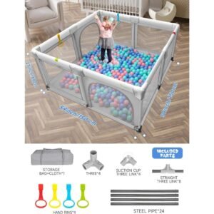 Baby Playpen for Babies and Toddlers Safety Playard with Anti-Collision Foam